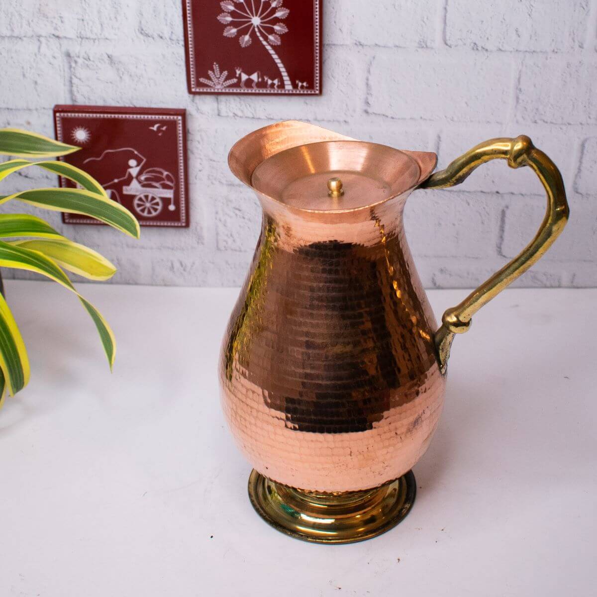 Copper Water Jug Curved Design